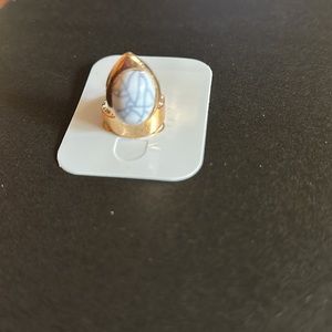 New gold white and black ring